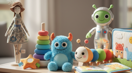 Custom character plush toys with embroidered details