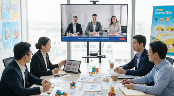 Plush manufacturing workshop overview with production lines