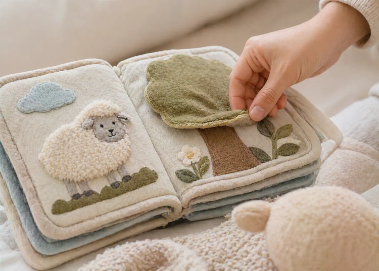 Soft baby books and sensory fabric books