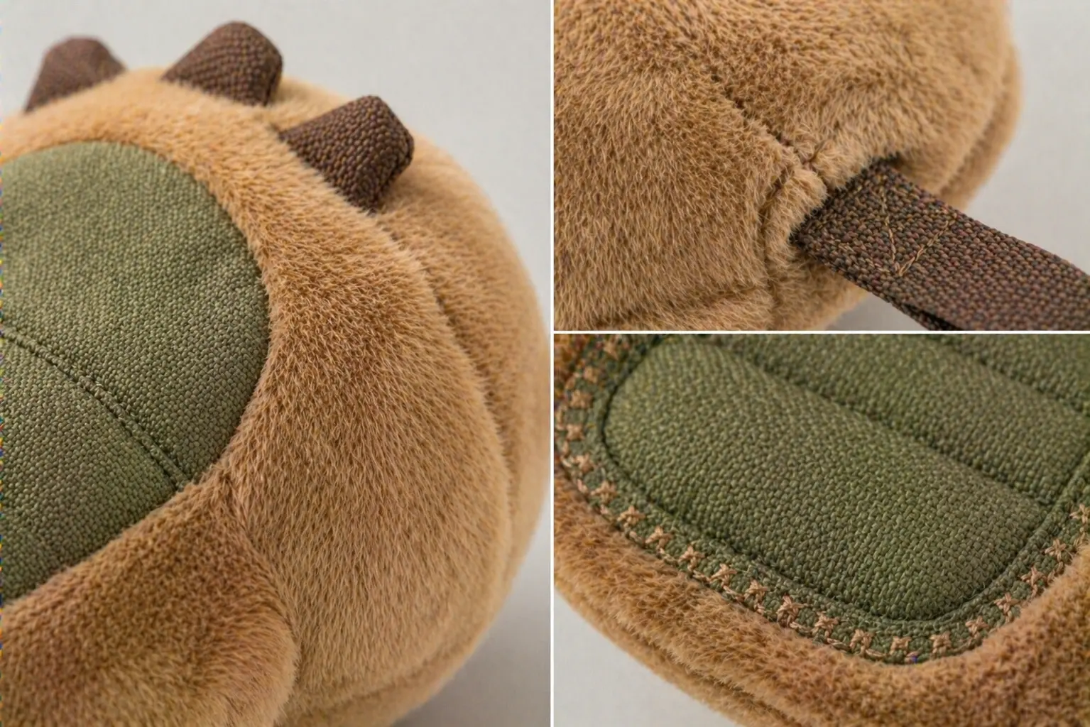 Durable pet plush toy showing reinforced seam construction and stronger material selection