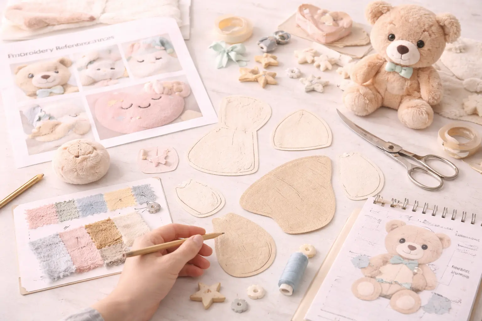 Design support for custom plush development including structure, pattern, and materials