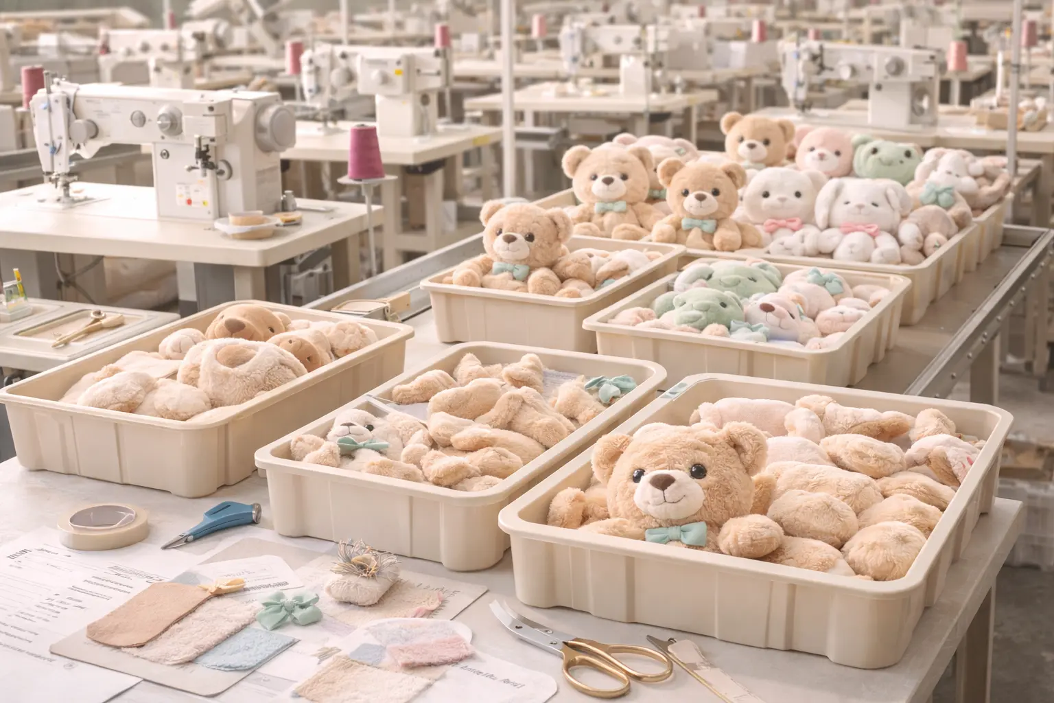 Custom plush manufacturing capacity with scalable production lines