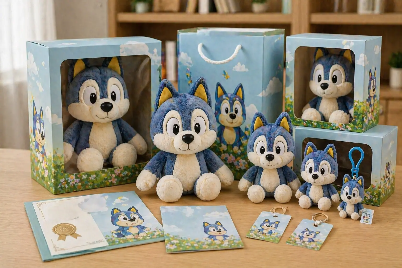 Licensed plush retail packaging and display preparation