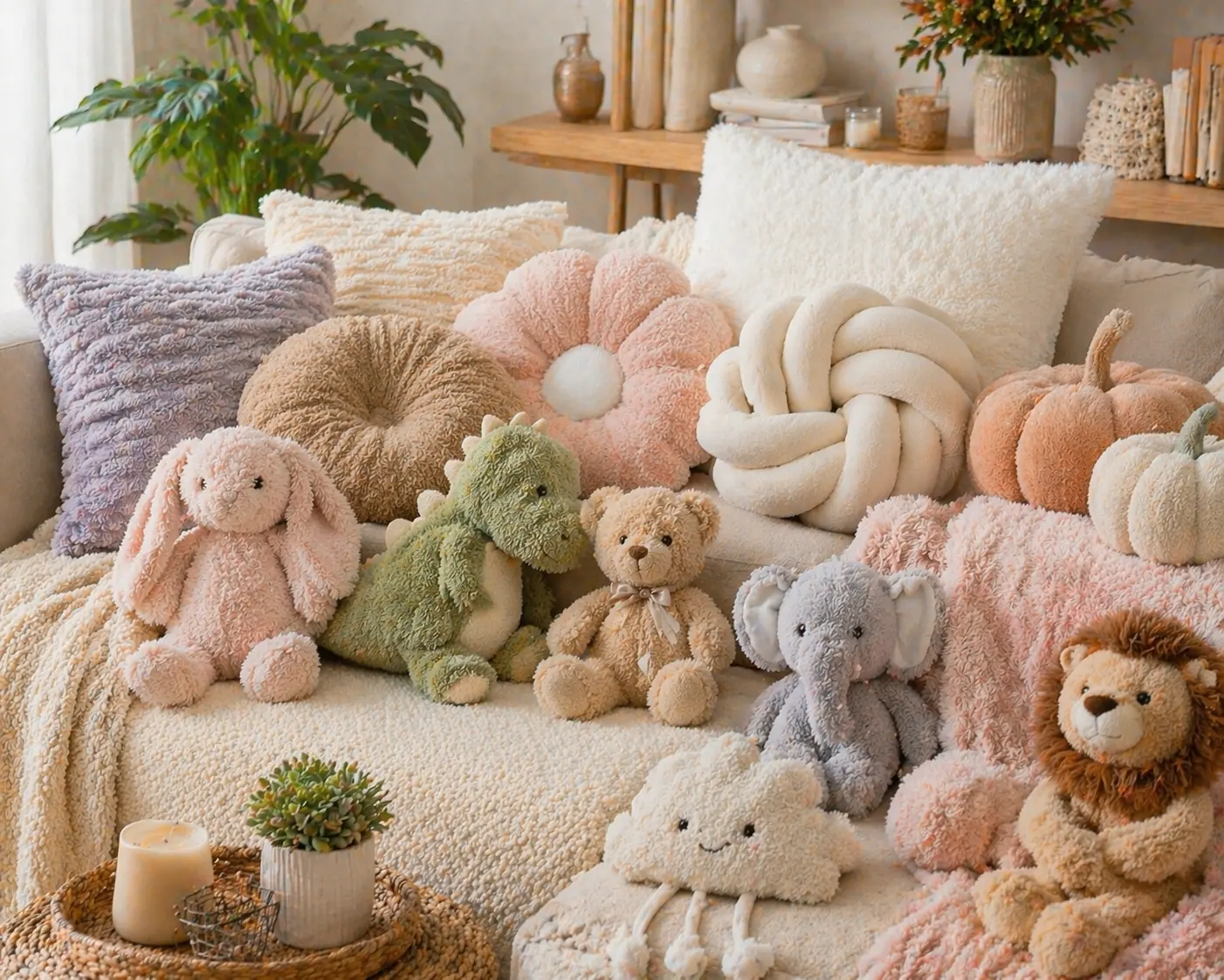 Home decor and designer plush products including cushions and premium plush lifestyle items