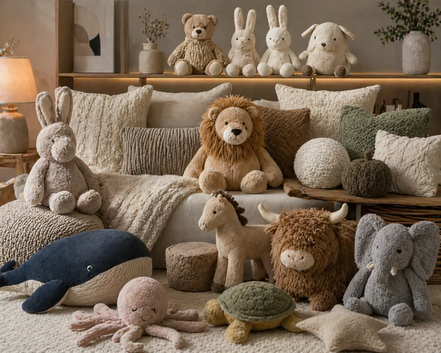 Designer plush and home decor products with premium texture and finish