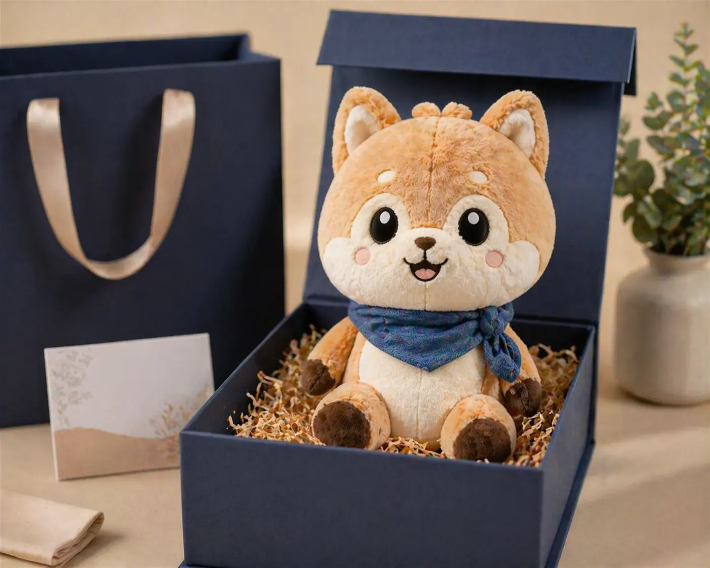 Corporate gift plush products in premium gift presentation