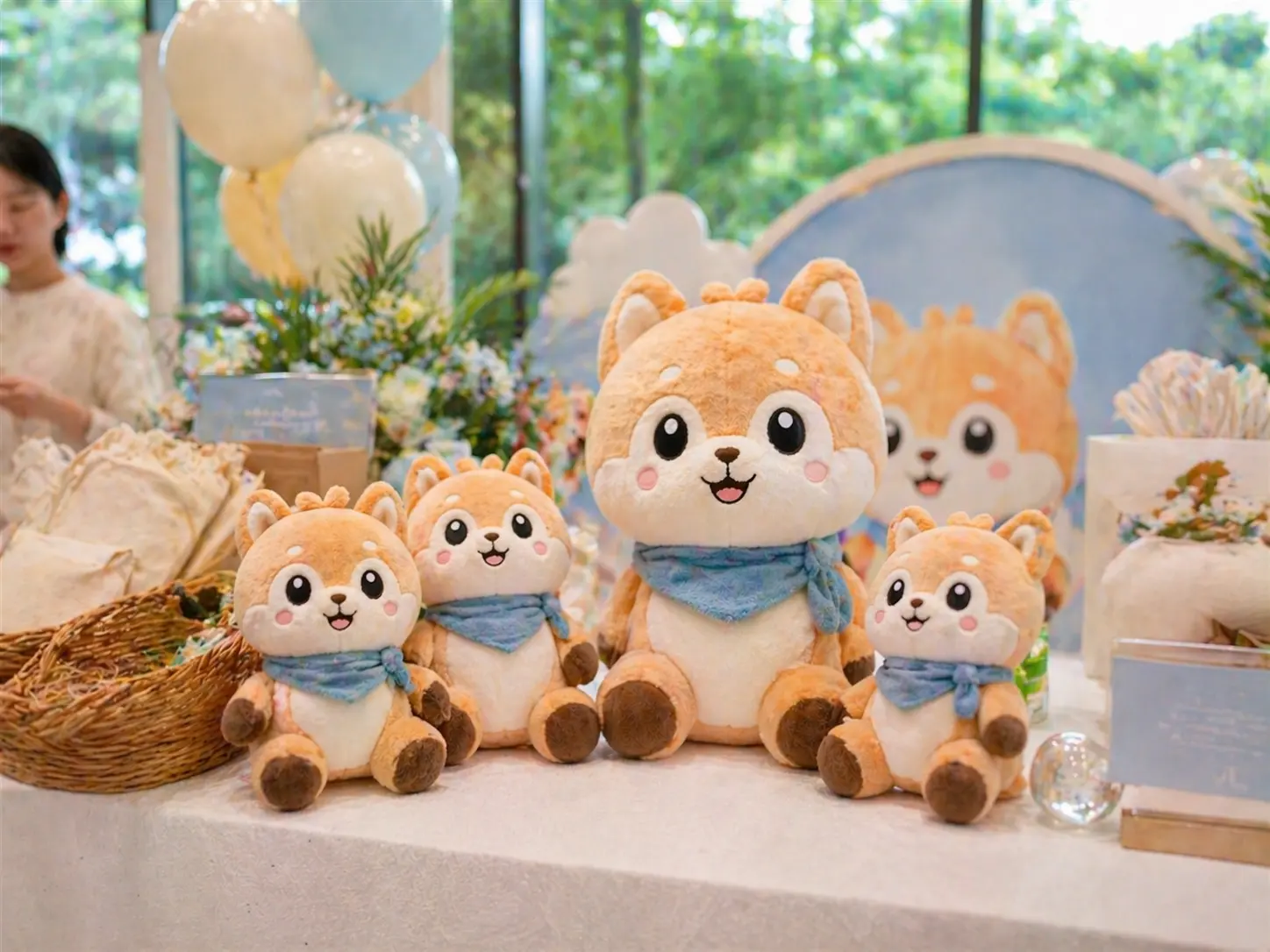 Promotional plush product scene for brand campaigns and corporate mascot projects
