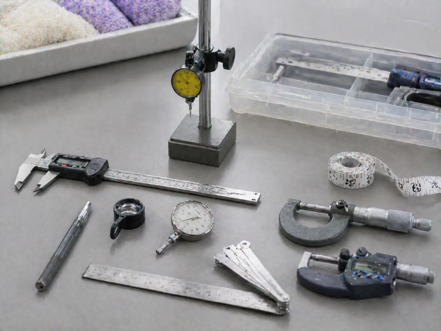 Measuring tools used for dimensional checks