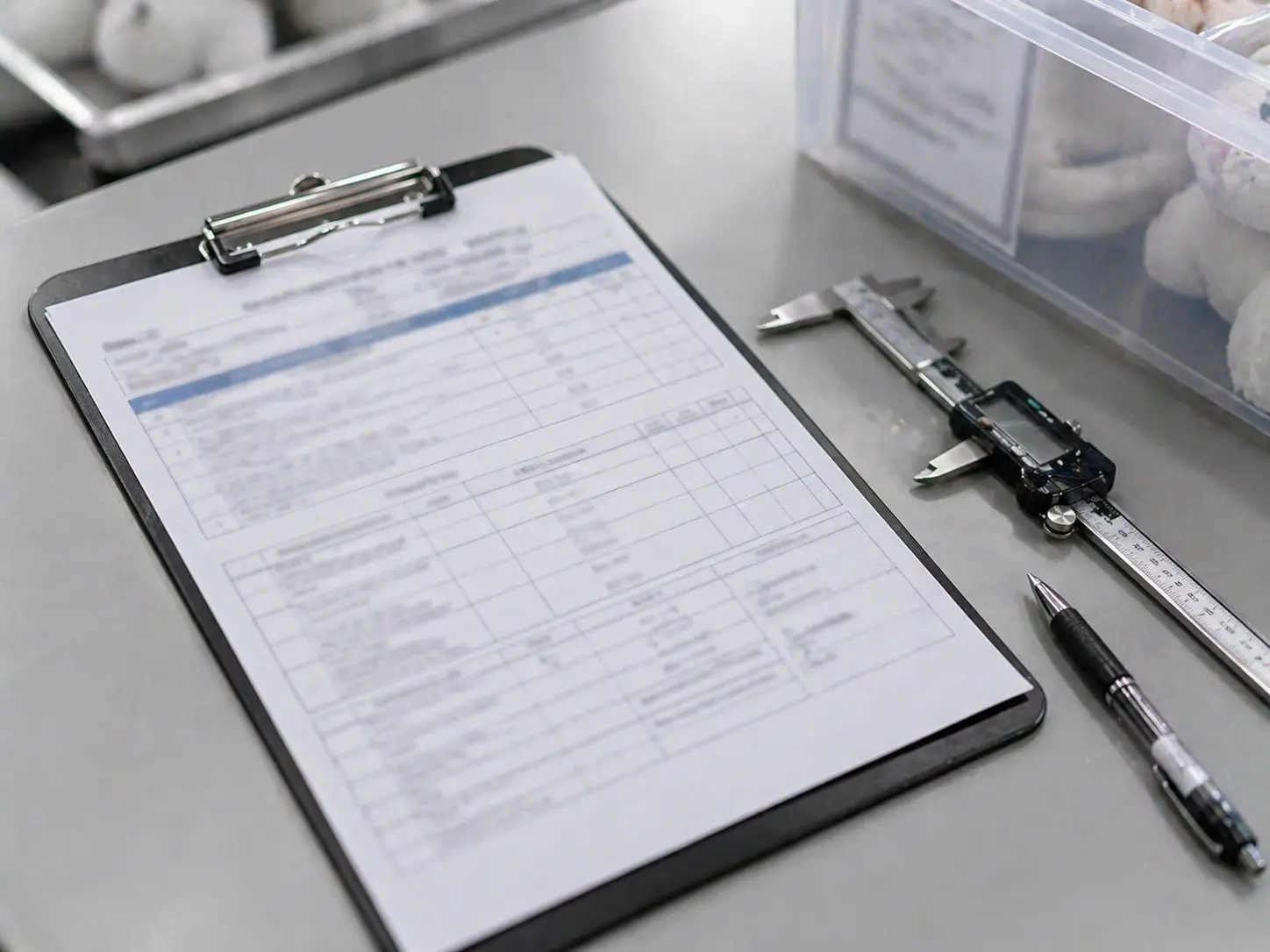 Redacted sample QC inspection report layout