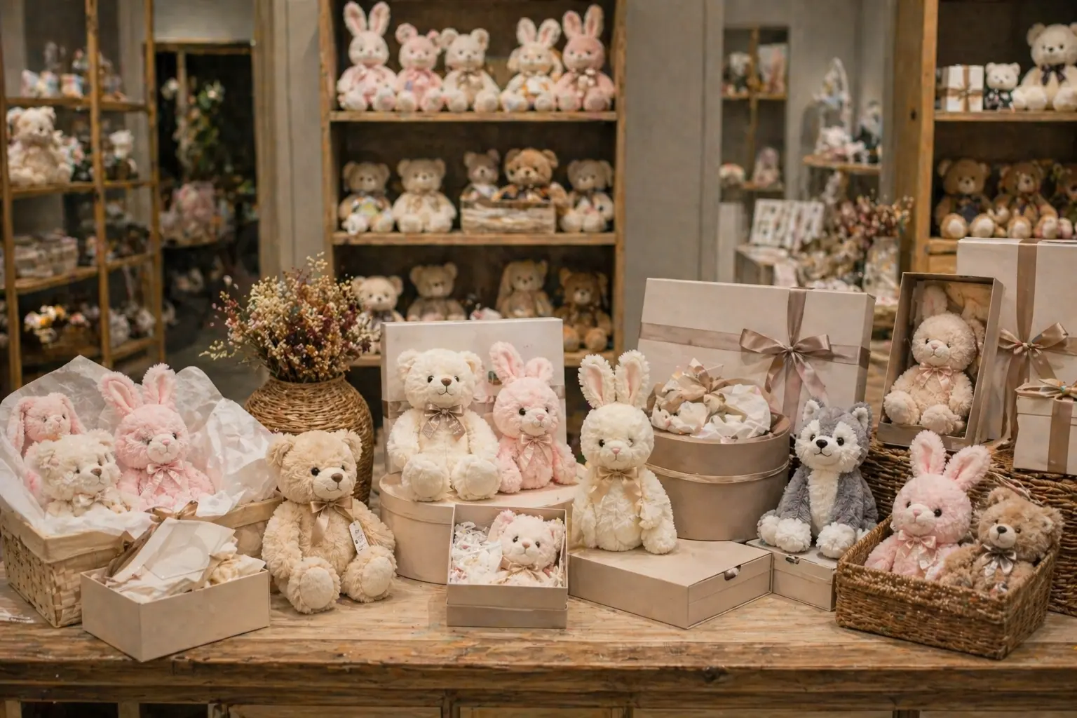 Boutique plush collection with premium packaging