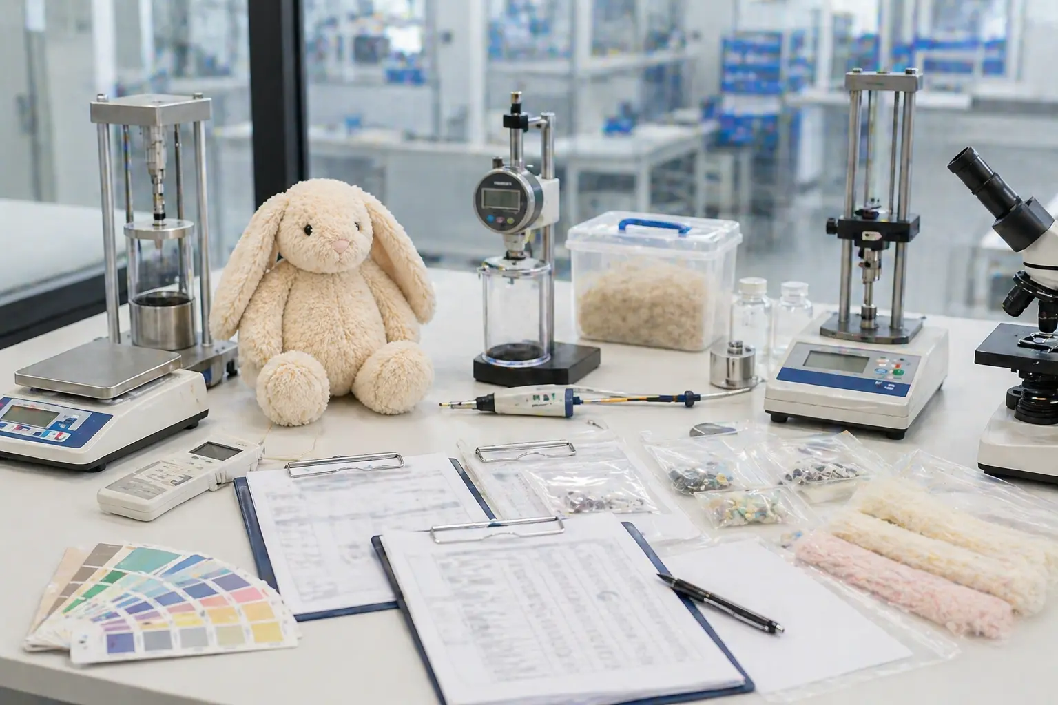 Testing and laboratory capability scene for plush products